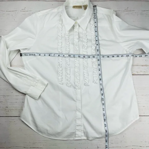 Apostrophe Ruffle Button-Down Top 18 - Picture 9 of 9